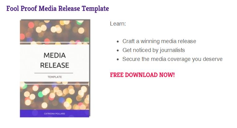 Media release template lead magnet